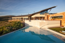 Forest Lodge pool at Grootbos Nature Reserve overlooking the South African coast