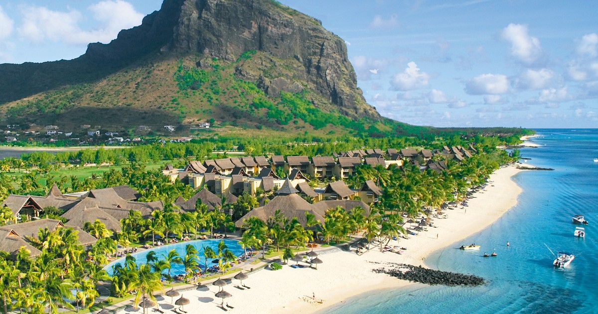 LUX Le Morne resort in Mauritius beneath Le Morne Brabant