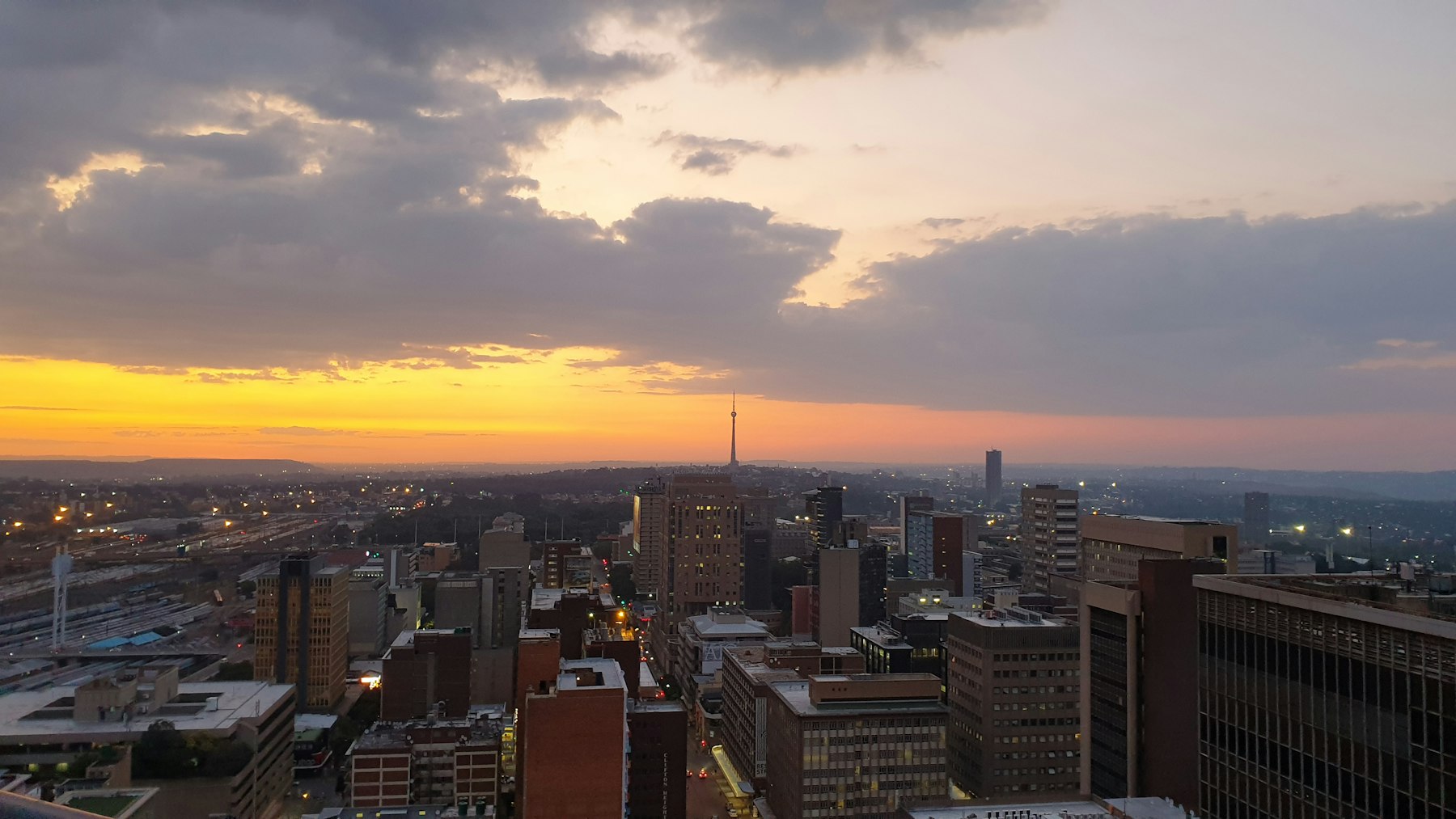 Johannesburg skyline at sunset